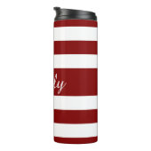 赤モダンいストライプScript タンブラー (回転右)