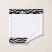 赤モダンいゼブラ模様ストライプ バスタオルセット (ウォッシュタオル)