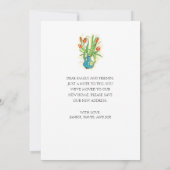 赤モダンいチューリップ青の花瓶フローラ移動 案内状 (裏面)