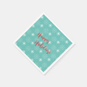赤モダンいハッピーホリデイズ、ティール（緑がかった色）、スターズナプキンス スタンダードカクテルナプキン (角)