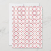 赤モダンいベビーシャワーの共同男女兼用施設 招待状 (裏面)