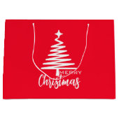 赤モダンい可愛いメリークリスマスツリー抱き枕 ラージペーパーバッグ (正面)