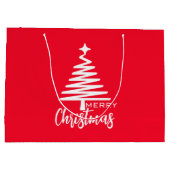 赤モダンい可愛いメリークリスマスツリー抱き枕 ラージペーパーバッグ (裏面)