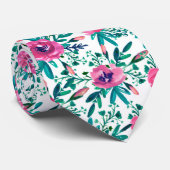 赤モダンい花 ネクタイ (ロール)