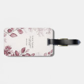 赤モダンい葉荷物タグ ラゲッジタグ (裏面横)