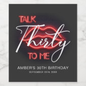 赤モダンい30歳の誕生日パーティー ワインラベル (シングルラベル)