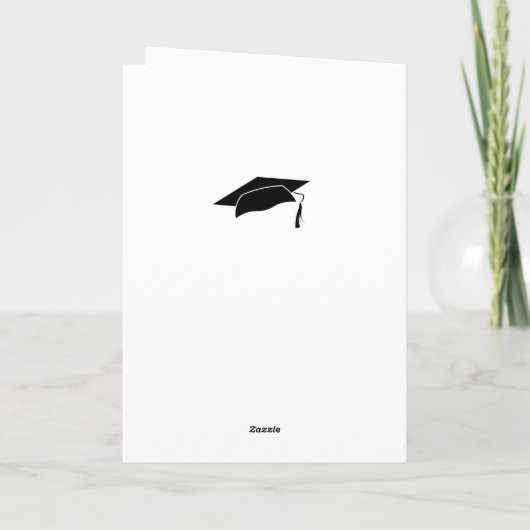 赤モダンおめでとう院卒業フォトカード カード (裏面)