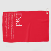 赤モダンおもしろいクールパパパパ父定義 ゴルフタオル (横)