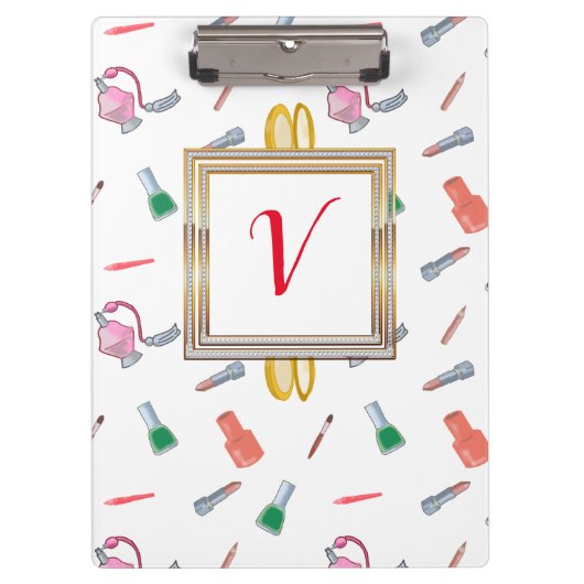 赤モダンかわいらしシックガーリー クリップボード (正面)