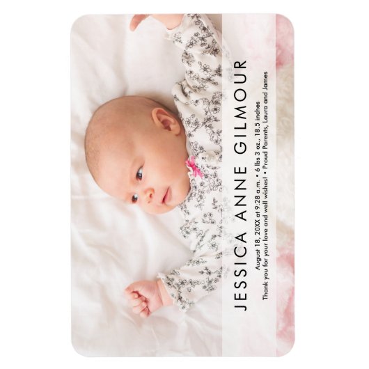 赤モダンちゃんの写真の名前Stat生まれたばかりのベビー マグネット (縦)