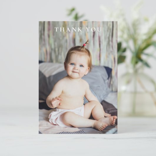 赤モダンちゃんシャワーありがとうひとつだけ写真 サンキューカード (スタンド正面)