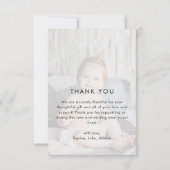 赤モダンちゃんシャワーありがとうひとつだけ写真 サンキューカード (裏面)