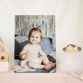 赤モダンちゃんシャワーありがとうひとつだけ写真 サンキューカード