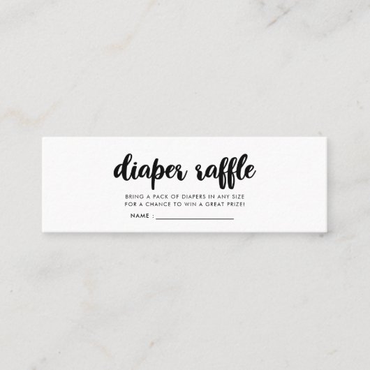 赤モダンちゃんシャワーおむつラッフルチケット スキニー名刺 (正面)