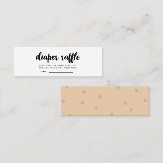 赤モダンちゃんシャワーおむつラッフルチケット スキニー名刺 (正面/裏面)