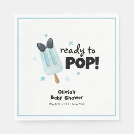 赤モダンちゃんシャワーの準備ができてアイスポップ・アートのクリームを弓る スタンダードランチョンナプキン