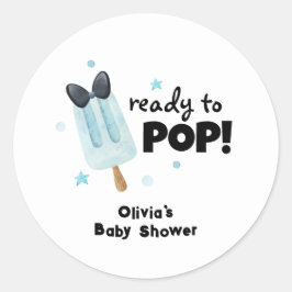赤モダンちゃんシャワーの準備ができてアイスポップ・アートのクリームを弓る ラウンドシール