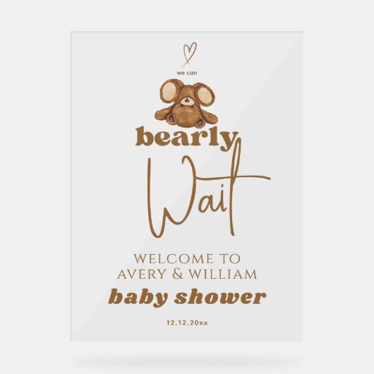 赤モダンちゃんシャワーを待つ アクリルサイン (正面)