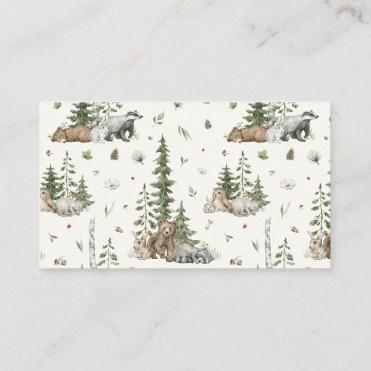 赤モダンちゃんシャワーギフト登録木地動物 名刺 (裏面)