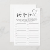 赤モダンちゃんシャワーハートカードベビー名レースゲーム エンクロージャーカード (正面/裏面)