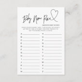 赤モダンちゃんシャワーハートカードベビー名レースゲーム エンクロージャーカード (正面)