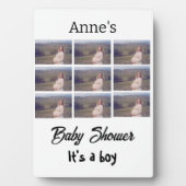 赤モダンちゃんシャワーパーソナライズされた9 Photo Collage フォトプラーク (正面)