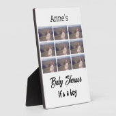 赤モダンちゃんシャワーパーソナライズされた9 Photo Collage フォトプラーク (側面)