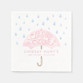 赤モダンちゃんシャワーピンク スタンダードカクテルナプキン (正面)