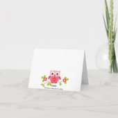 赤モダンちゃんシャワーフクロウありがとうノートカード サンキューカード (裏面)