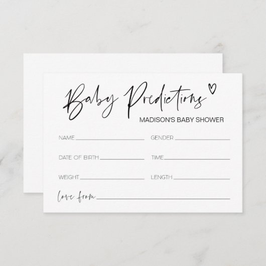 赤モダンちゃんシャワーベビー予測シャワーゲーム エンクロージャーカード (正面/裏面)