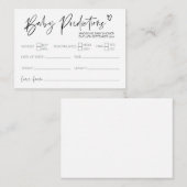 赤モダンちゃんシャワーベビー予測推測カード エンクロージャーカード (正面/裏面)