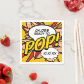 赤モダンちゃんシャワーポップ・アートの準備おもしろい スタンダードカクテルナプキン (インサイチュ)