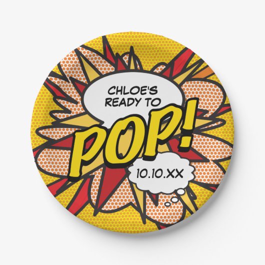 赤モダンちゃんシャワーポップ・アートの準備おもしろい ペーパープレート