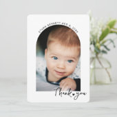 赤モダンちゃんシャワー写真書手ミニマル サンキューカード (スタンド正面)