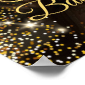 赤モダンちゃんシャワー写真歓迎サイン ポスター (角)