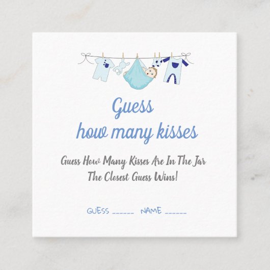 赤モダンちゃんシャワー数を推測キスカード スクエア名刺 (正面)