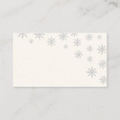 赤モダンちゃんシャワー用の冬のスノーフレーク・ブック エンクロージャーカード (裏面)