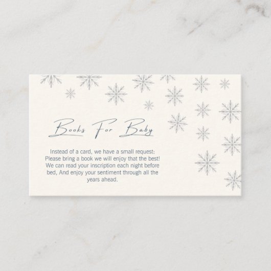 赤モダンちゃんシャワー用の冬のスノーフレーク・ブック エンクロージャーカード (正面)