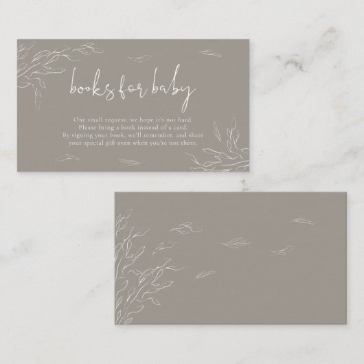 赤モダンちゃんシャワー用の茶色の素朴なフローラ本 エンクロージャーカード (正面/裏面)