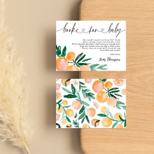 赤モダンちゃんシャワー用柑橘系オレンジブック エンクロージャーカード