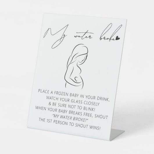 赤モダンちゃんシャワー私の水がゲームの看板を破った 台座サイン (正面)