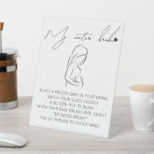 赤モダンちゃんシャワー私の水がゲームの看板を破った 台座サイン (インサイチュ)