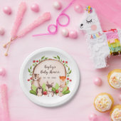 赤モダンちゃんシャワー紙プレートウッドランド動物 ペーパープレート (パーティー)