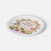 赤モダンちゃんシャワー紙プレートウッドランド動物 ペーパープレート (アングル)