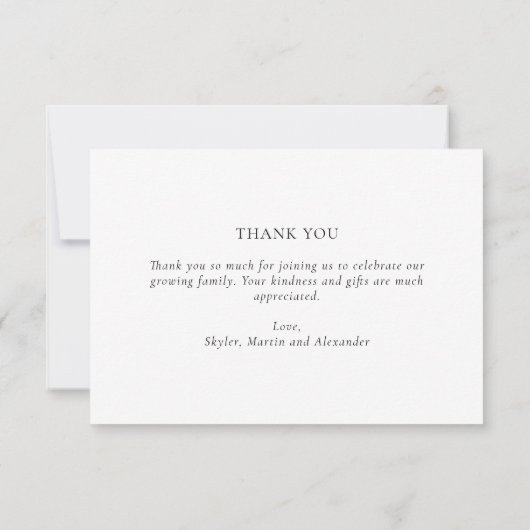 赤モダンちゃんシャワー3枚スタイリッシュありがとう サンキューカード (裏面)