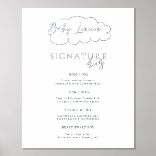 赤モダンちゃんシャワー | シグネチャードリンクポスター 箔ポスター (正面)