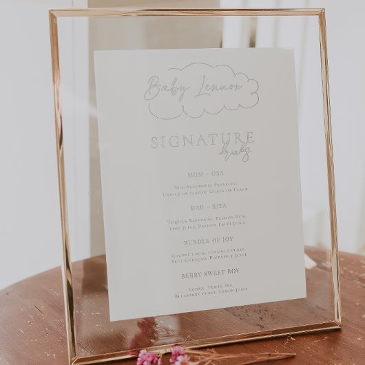 赤モダンちゃんシャワー | シグネチャードリンクポスター 箔ポスター