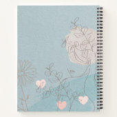 赤モダンちゃんブルーパーソナライズされた写真2022カレンダー ノートブック (裏面)