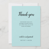 赤モダンちゃんブルー書道9写真コラージュ サンキューカード (裏面)