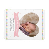 赤モダンちゃん写真誕生のお知らせ マグネット (横)